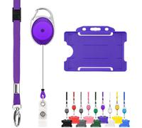 Violet Cordons Tour De Cou Lanière Rétractable Anti-Étouffement Carte D'identité Lanyard Avec Porte-Badge Enrouleur Jojo Trio Set