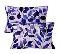 Violet Coussin Canape 40x65 cm Housses de Coussin Nature Lin Housse Oreiller Lot de 2 Rectangle Taie Oreiller avec Fermeture Éclair Cachée Désign pour Decoration Chambre Maison, Cadeau Femme h-1355