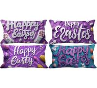 Violet Coussin Exterieur Impermeable Doux Housse de Coussin Canape 60x80 Lot de 4 Lettre Rectangle Taie d'oreiller Extra Douce et Lavable pour Decoration Salon de Jardin Exterieur Terrasse -o1109t