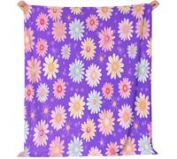 Violet Couverture Flanelle Polaire Super Douce - Marguerite De Fleurs Rétro De Dessin Animé Imprimé Respirant Lavable en Machine Couverture pour Lit Canapé Voyage Adulte Enfant, 130 x 150 cm