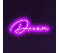 Violet Dream LED néon signe enfants chambre salon dortoir nuit ambiance interrupteur lumineux contrôlable longue durée réutilisable USB alimentation (14.96 "* 7.09")