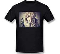 Violet Evergarden Men’s Cotton Crew Neck T Shirts Athletic Running Workout Short Sleeve Tee Tops Black T-Shirts à Manches Courtes(X-Large)