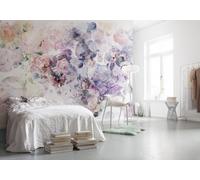 Violet Floral Photo Papier Peint 368x248 CM Fleurs Mural pour Filles Chambre