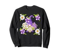 Violet Flower with Daisies for Spring Girls Cute GNOME Sweatshirt