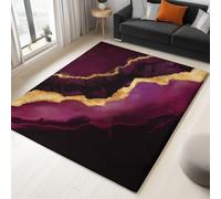 Violet Foncé Tapis Lavable, Réducteur de Bruit Facile à Nettoyer Paillasson, Délicat Élégant Marbre antidérapant imprimé Tapis pour Salon, Chambre, Bureau 160 x 230 cm