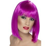 Violet Glamour Perruque Femmes Adultes Accessoire Déguisement Droit Blunt Bob
