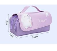 Violet Grande Boîte À Crayons, Grande Capacité Crayon Sac À Crayons Multi - Compartiments Papeterie De Bureau Cosmétique Sac À Crayons Libération De Pression Étudiant Scolaire Fille Garçon Adolescent