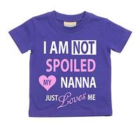 Violet I'm Not Spoiled My Nanna Just Loves Me T-shirt Filles Bébé Enfants Disponible en tailles 0-6 mois à 14-15 ans petite-fille violet violet 6-12 mois