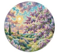Violet Lilac 1000 Pièces Puzzles Classiques Jouets Éducatifs Jeu D'Intelligence Plante Puzzle Rond Puzzle Difficile Impossible pour Enfants Et Adultes De Plus De 7 Ans 1000pcs (67.5x67.5cm)
