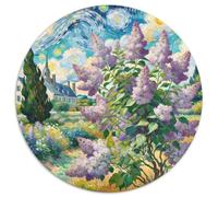 Violet Lilac 1000 Pièces Puzzles Classiques Jouets Éducatifs Jeu D'Intelligence Plante Puzzle Rond Puzzle Difficile Impossible pour Enfants Et Adultes De Plus De 7 Ans 1000pcs (67.5x67.5cm)