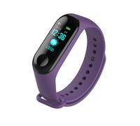 (VIOLET) Montre connectée M3 avec écran couleur, bracelet de fitness, étanchéité IP67, moniteur d'activité