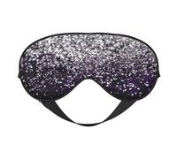 Violet Noir Argent Paillettes, Couvre-yeux complets bloquant la lumière, masque pour les yeux, bandeau doux pour les yeux de nuit