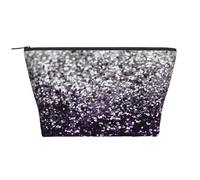 Violet Noir Argent Paillettes, Trousse de Toilette Trousse de Maquillage Sac à cosmétiques Trousse de Toilette de Voyage Portable