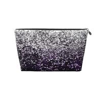 Violet Noir Argent Paillettes, Trousse de Toilette Trousse de Maquillage Sac à cosmétiques Trousse de Toilette de Voyage Portable