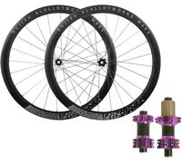 Violet,Paire De Roues De Vélo De Route 700C Frein À Disque Jantes À Double Paroi en Alliage D'aluminium 45 Mm Moyeu À Roulements Scellés Axe Traversant Cassette 7 8 9 10 11 12 Vitesses 24 Trous