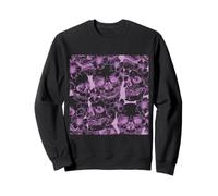 Violet pastel floral crânes squelette fleurs halloween gothique Sweatshirt