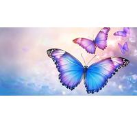 Violet Peinture Diamant, Papillon Diamond Painting Adulte XXL 100x200cm, 5D Diamant Painting Enfant Débutant, DIY Diamond-painting Strass Point de Croix Kit pour Decoration Maison Murale, Model381