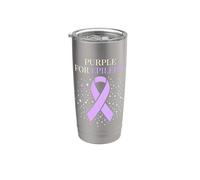 Violet pour la sensibilisation à l'épilepsie Trouble de crise neurologique Gobelet isotherme en acier inoxydable double paroi