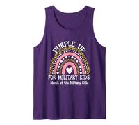 Violet pour Le Mois des Enfants Militaires léopard Arc-en-Ciel Débardeur