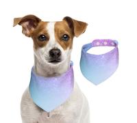 Violet Rose Paillettes Ombre Bleu Dégradé,Bandanas pour Chien, écharpe en Coton, Bavoirs réglables pour Animaux de Compagnie,S