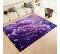 Violet; Rose Purple Fleur Lavable Plux Et Moelleux Pile De Pieu Court sans Glissement 160 X 230 Cm pour La Salle À Manger Et Les Salons,60 X 90 Cm