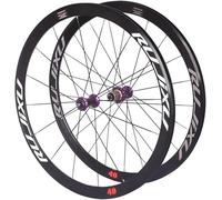 Violet,Roues De Vélo De Route 700C Jante 40 Mm Frein V Clincher Ensemble De Roues Dégagement Rapide Moyeu Carbone Tirage Droit Compatible Cassette 8 9 10 11 Vitesses
