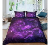 Violet scorpion Parure de Lit Ultra Douce Microfibre Hypoallergique 3 Pièces Celestial symbol Linge de Lit avec 2 x Taies d'oreiller Confortable for Enfants Garçons Ado Super king（260x220cm）