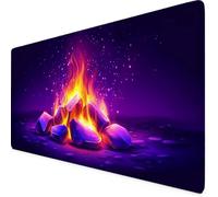 Violet Tapis de Souris Feu Tapis de Souris XXL 600 x 300mm Mouse Pad avec Bords Cousus et Base en Caoutchouc Antidérapante Mouse Pad XXL pour Gaming, Ordinateur Portable, Accessoires Bureau o2936
