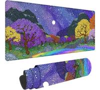 Violet Tapis de Souris Gaming 1200 x 600 x 3 mm Grand Tapis de Souris XXL, Paysage Mouse Pad à Bords Cousus, Lavable, Base en Caoutchouc Antidérapante Mousepad Gaming Accessoire pour Gamer, PC z-95
