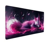 Violet Tapis de Souris XXL 60 x 30 cm, Tapis Souris Renard sous Main Bureau avec 3MM Bords Cousus, Imperméable Mouse Pad Base en Caoutchouc Antidérapant Surface pour Gamer, PC, Cadeau -bby2509ON