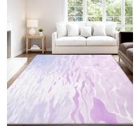 Violet Tapis Minimaliste Anime Apaisant Tranquille Méditatif À Poils Courts Surface de l'eau Ondulations - Tapis Doux Moelleux 40 x 60 cm, Antidérapant Méditation Moquette, Ne Perd Pas Ses Poils