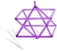 Violet Tsparent Hexagramme Cristal Quartz Pyramide 5-10 Pouces Mokaba Merkaba Thérapie par Le Son Méditation Yoga Méditation Stress Relief Coin Cadre Instruments De Percussion, 7 inch