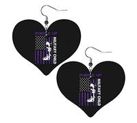 Violet Up militaire enfants militaire enfant mois boucles d'oreilles en cuir pour femmes balancent boucle d'oreille goutte pendentif avec crochet cadeaux pour fille adulte