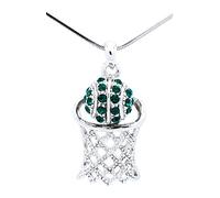 Violet Victoria & Fan Star Jewelry Grand Panier de Basket-Ball - Collier Cristal de Basketball, Vert