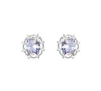 Violet Zircon Micro-incrusté boucles d'oreilles, plaqué platine exquis boucles d'oreilles, brillant et accrocheur, adapté pour les déplacements quotidiens des femmes et les dates, la lumière de luxe e