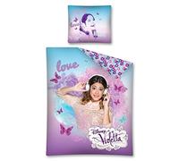 VIOLETTA Disney "PAPILLONS" Parure linge de lit Housse de couette 160x200cm + 1 Taie d oreiller