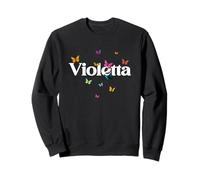 Violetta - Joli prénom de Fille avec des Papillons colorés Sweatshirt