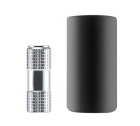 Violiica Adaptateur de buse de vélo portable pour valves Presta et Schrader, outil de gonflage rapide en alliage d'aluminium avec étui, noir ou argent