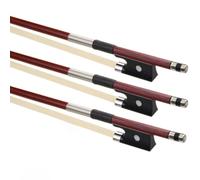 Violiica Archet de violon 1/4 1/8 1/10 pour bois de santal rouge avec crin de cheval blanc, arche droite, pratique pour débutants et jeu fluide