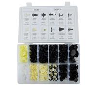 Violiica Assortiment de 292 clips de fixation pour carrosserie de voiture, garniture de portière, capot, pare-chocs, pour Toyota, Mazda, Honda, Nissan, en nylon blanc et noir