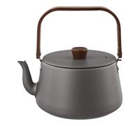 Violiica Bouilloire de camping portable, 1,2 l, grande capacité, théière d'extérieur avec poignée pliable, chauffage rapide en acier inoxydable 304 pour camping, randonnée, voyage, noir