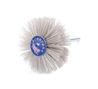Violiica Brosse de polissage abrasive en nylon de 80 mm pour bois, métal, pierre, tige de 6 mm, grain 80-600, accessoire pour outil rotatif