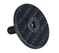 Violiica Capuchon supérieur en fibre de carbone pour casque de vélo et extenseur en aluminium pour direction sans filetage de 2,2 cm, noir mat, épaisseur 2 à 2,2 mm