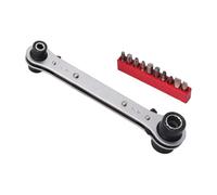 Violiica Clé à cliquet à double tête, 3/16", 1/4", 5/16", 3/8", clé à molette réglable, HVAC et outil de réparation de voiture compact