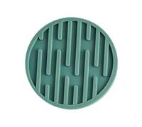 Violiica Dessous de verre en silicone résistant à la chaleur avec design d'évacuation de l'eau, base antidérapante et bord anti-déversement pour boissons, tapis de table rond de 10 cm pour café et thé