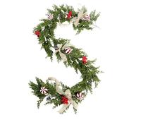 Violiica Guirlande de vigne artificielle de Noël en plastique vert pour décoration de table de vacances d'intérieur ou d'extérieur 2 m