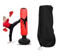 Violiica Housse de sac de boxe debout, étui de protection pour sac de frappe extérieur, imperméable, coupe-vent, UV, avec cordon de serrage et aérations, pour 56 x 132 cm, noir