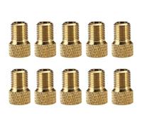 Violiica Lot de 10 adaptateurs de valve de vélo en alliage d'aluminium doré pour valves AV et Presta pour VTT et vélos pliants