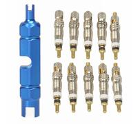 Violiica Lot de 10 noyaux de valve de rechange pour valves Presta, en alliage d'aluminium, pour pneus sans chambre à air de vélo de montagne/VTT, noir/rouge/bleu
