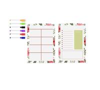 Violiica Lot de 2 calendriers mensuels magnétiques pour réfrigérateur, tableau à message en acrylique transparent avec 6 marqueurs, organisateur de réfrigérateur pour planification du planning
